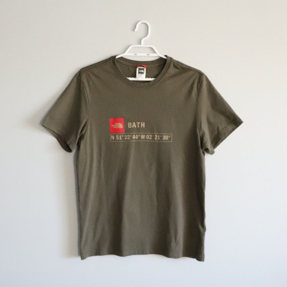 The North Face Men's Sz M Green Bath GPS Stretch Crew Short Sleeve T-Shirt‎ Top
